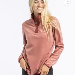 3/4 fleece pull over. Tags have been removed but never worn.